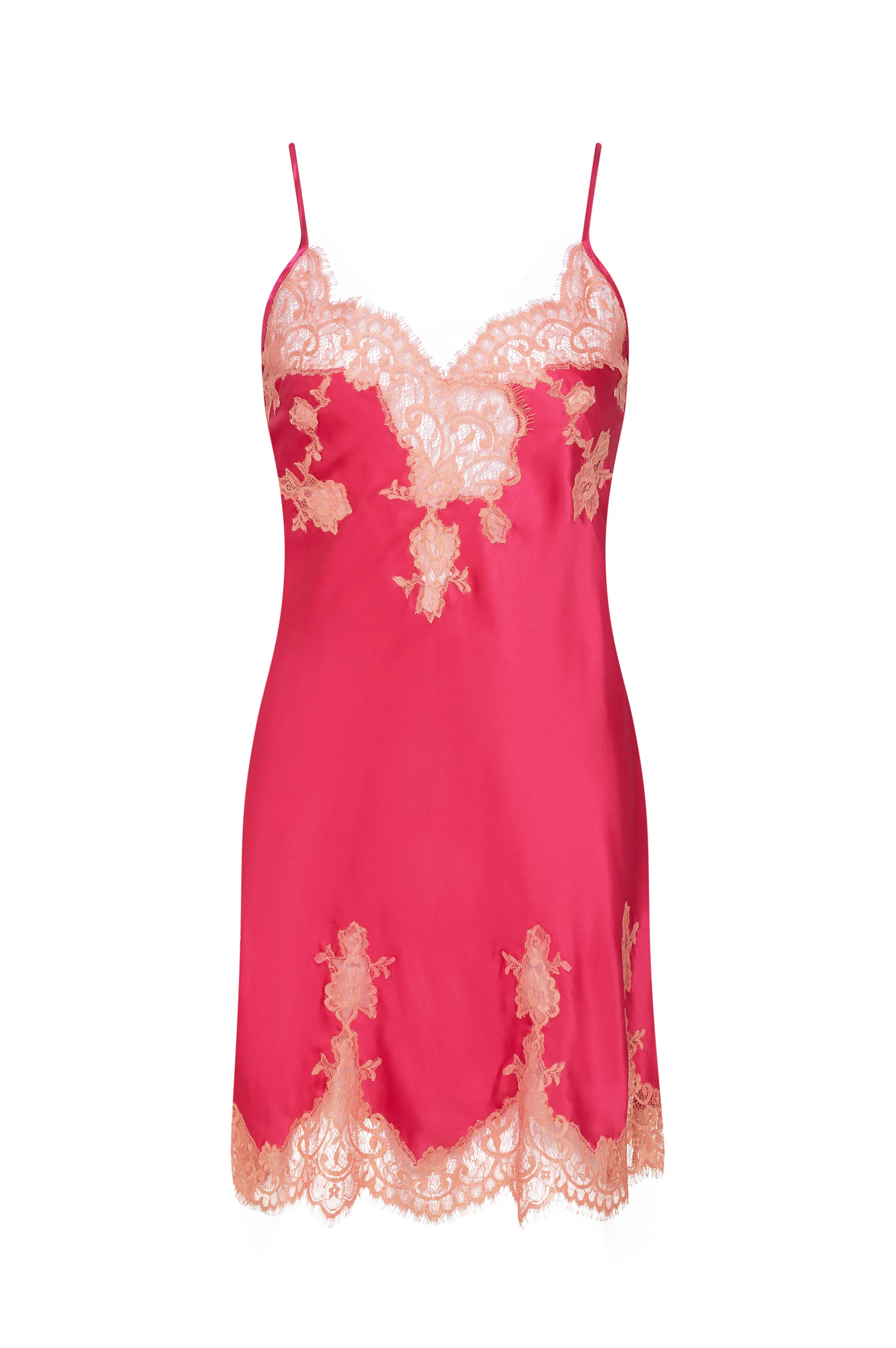 Flash Sale silk chiffon & coral lace nighty Babydolls