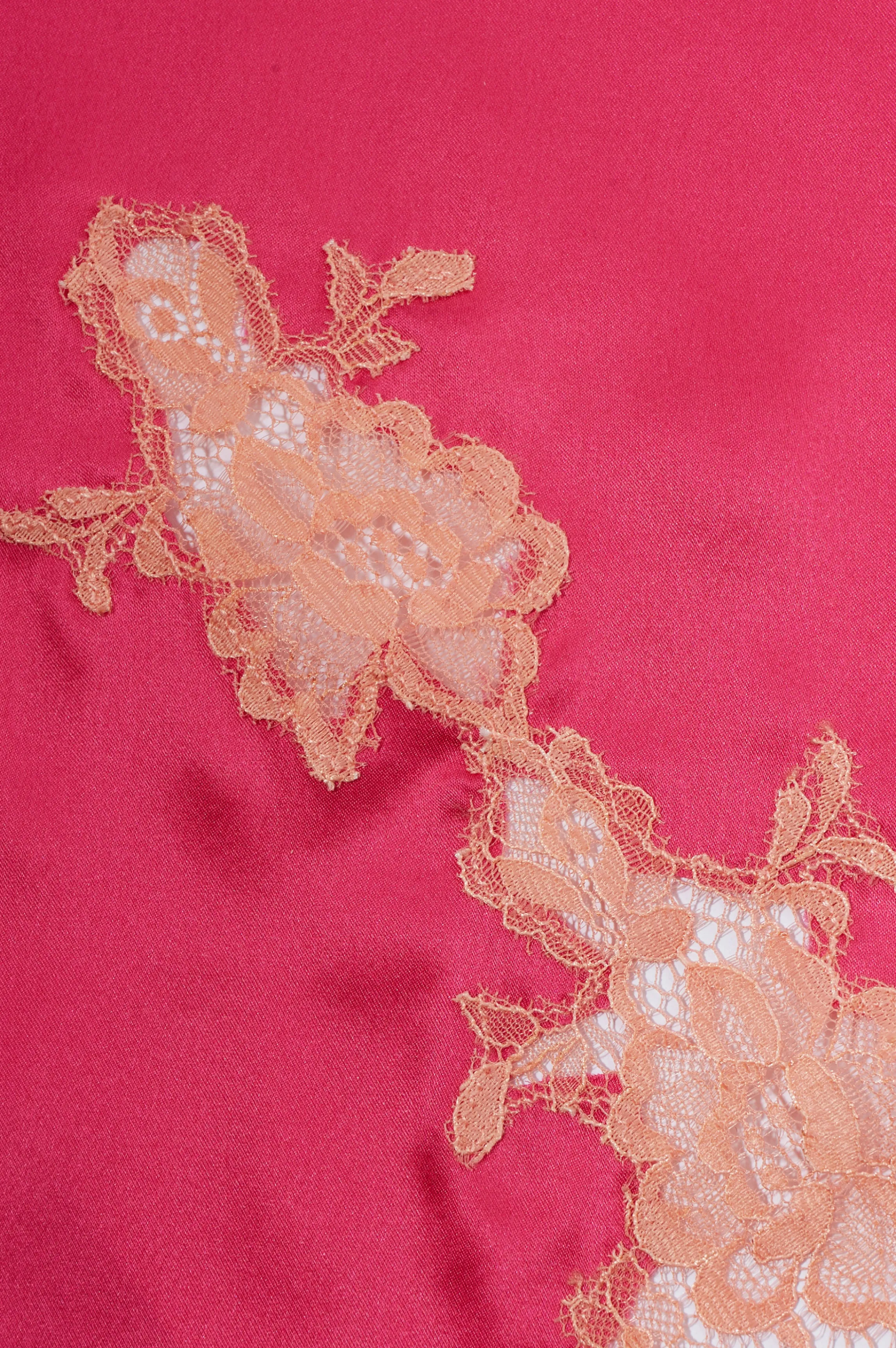 Flash Sale silk chiffon & coral lace nighty Babydolls